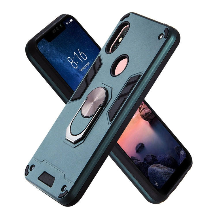 For Xiaomi Redmi Note 6 / Note 6 Pro 2 in 1 Armour Series PC + TPU Protective Case with Ring Holder