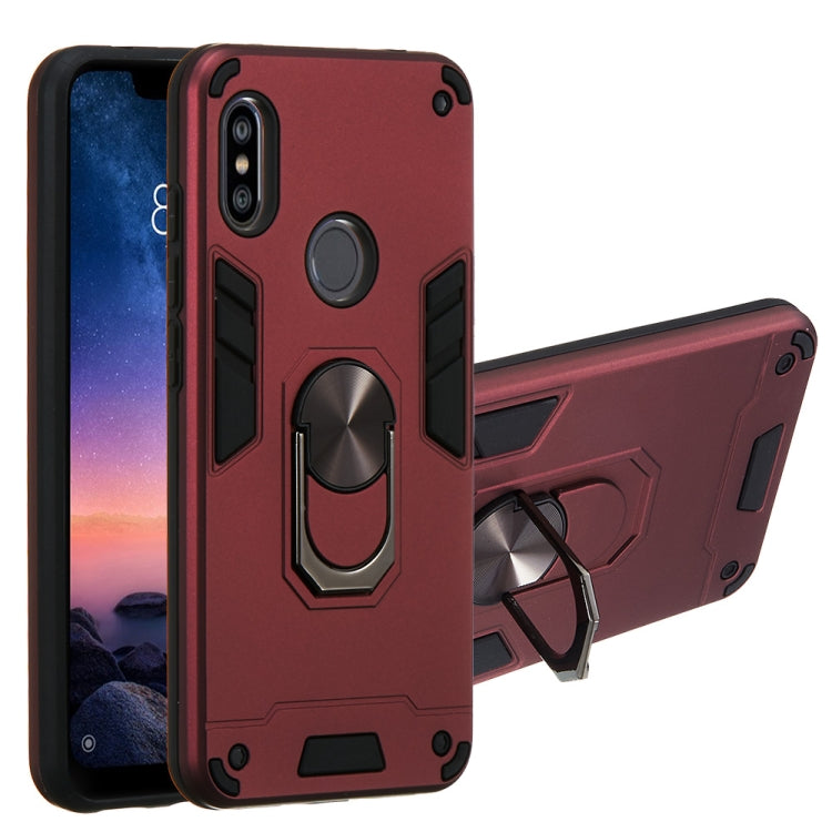 For Xiaomi Redmi Note 6 / Note 6 Pro 2 in 1 Armour Series PC + TPU Protective Case with Ring Holder
