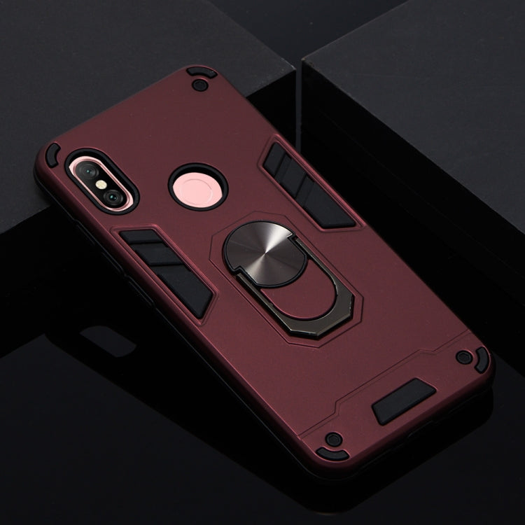 For Xiaomi Redmi Note 6 / Note 6 Pro 2 in 1 Armour Series PC + TPU Protective Case with Ring Holder