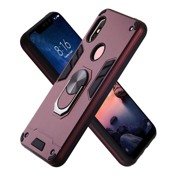 For Xiaomi Redmi Note 6 / Note 6 Pro 2 in 1 Armour Series PC + TPU Protective Case with Ring Holder