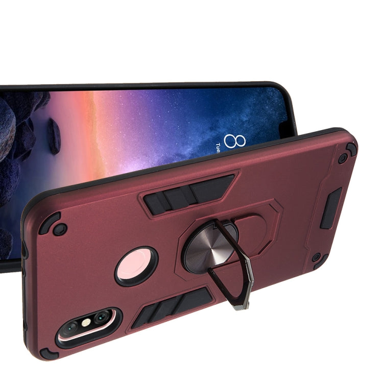 For Xiaomi Redmi Note 6 / Note 6 Pro 2 in 1 Armour Series PC + TPU Protective Case with Ring Holder