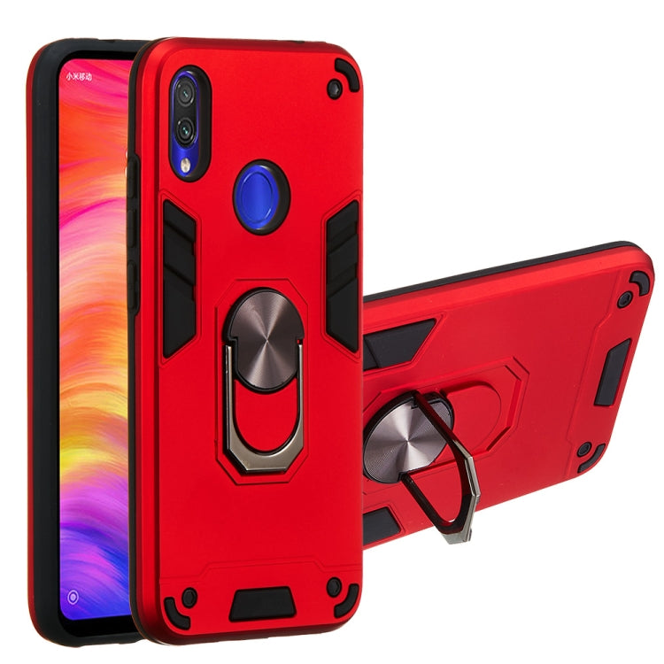 For Xiaomi Redmi Note 7 / Note 7 Pro / Note 7s 2 in 1 Armour Series PC + TPU Protective Case with Ring Holder