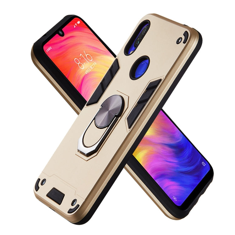For Xiaomi Redmi Note 7 / Note 7 Pro / Note 7s 2 in 1 Armour Series PC + TPU Protective Case with Ring Holder