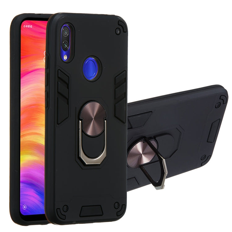 For Xiaomi Redmi Note 7 / Note 7 Pro / Note 7s 2 in 1 Armour Series PC + TPU Protective Case with Ring Holder