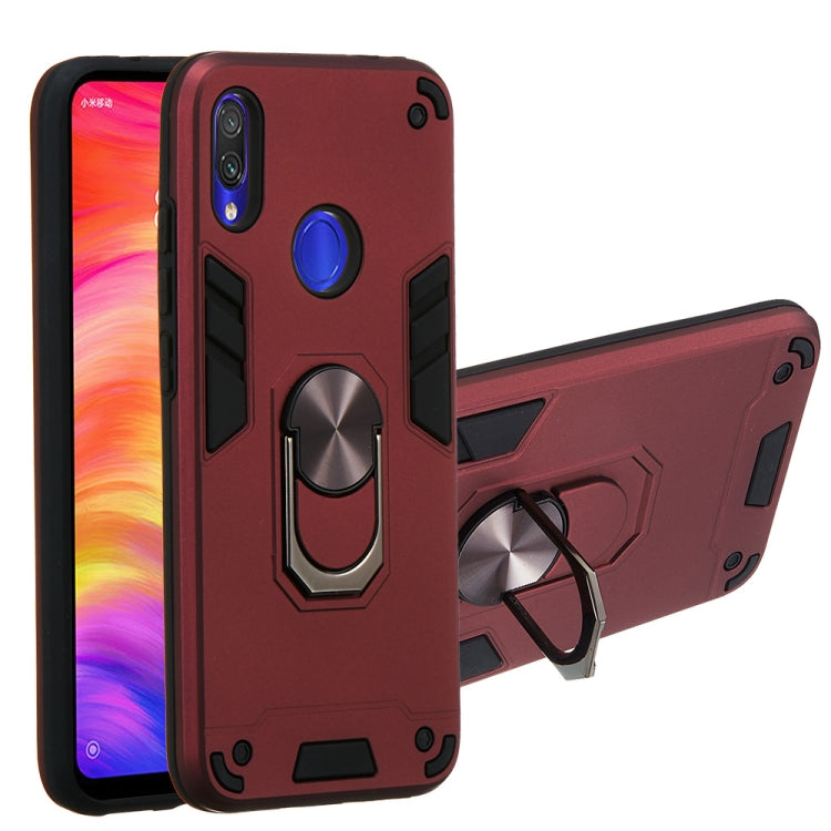 For Xiaomi Redmi Note 7 / Note 7 Pro / Note 7s 2 in 1 Armour Series PC + TPU Protective Case with Ring Holder