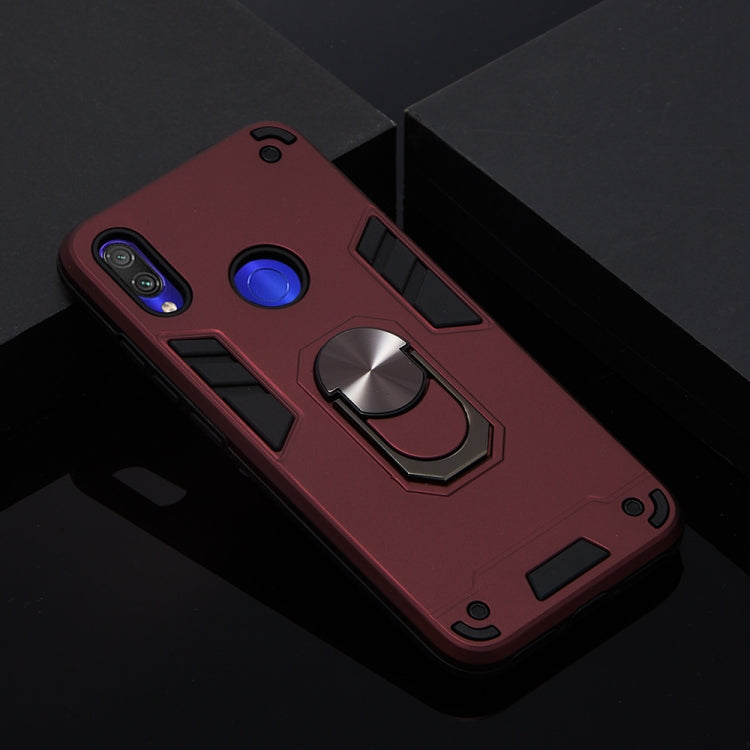 For Xiaomi Redmi Note 7 / Note 7 Pro / Note 7s 2 in 1 Armour Series PC + TPU Protective Case with Ring Holder