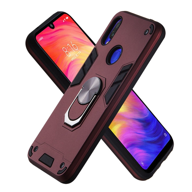 For Xiaomi Redmi Note 7 / Note 7 Pro / Note 7s 2 in 1 Armour Series PC + TPU Protective Case with Ring Holder