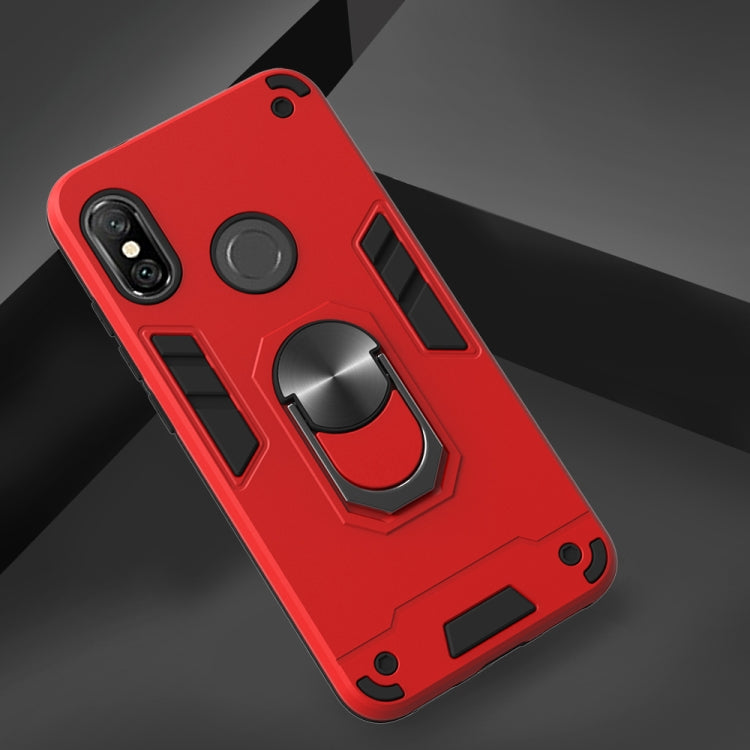 For Xiaomi Rdemi 6 Pro / Mi A2 Lite 2 in 1 Armour Series PC + TPU Protective Case with Ring Holder