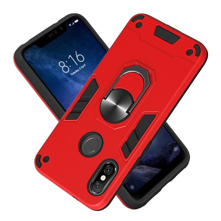For Xiaomi Rdemi 6 Pro / Mi A2 Lite 2 in 1 Armour Series PC + TPU Protective Case with Ring Holder