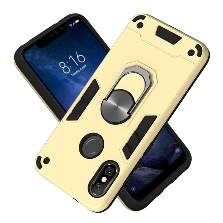 For Xiaomi Rdemi 6 Pro / Mi A2 Lite 2 in 1 Armour Series PC + TPU Protective Case with Ring Holder