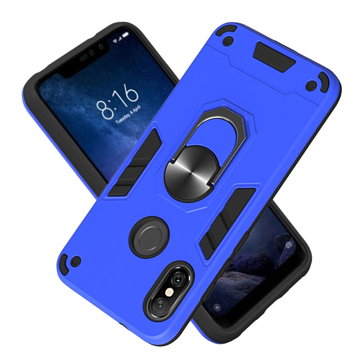 For Xiaomi Rdemi 6 Pro / Mi A2 Lite 2 in 1 Armour Series PC + TPU Protective Case with Ring Holder