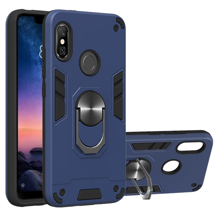 For Xiaomi Rdemi 6 Pro / Mi A2 Lite 2 in 1 Armour Series PC + TPU Protective Case with Ring Holder
