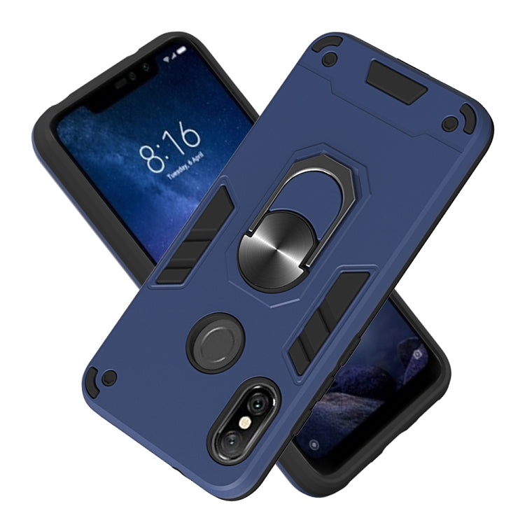 For Xiaomi Rdemi 6 Pro / Mi A2 Lite 2 in 1 Armour Series PC + TPU Protective Case with Ring Holder