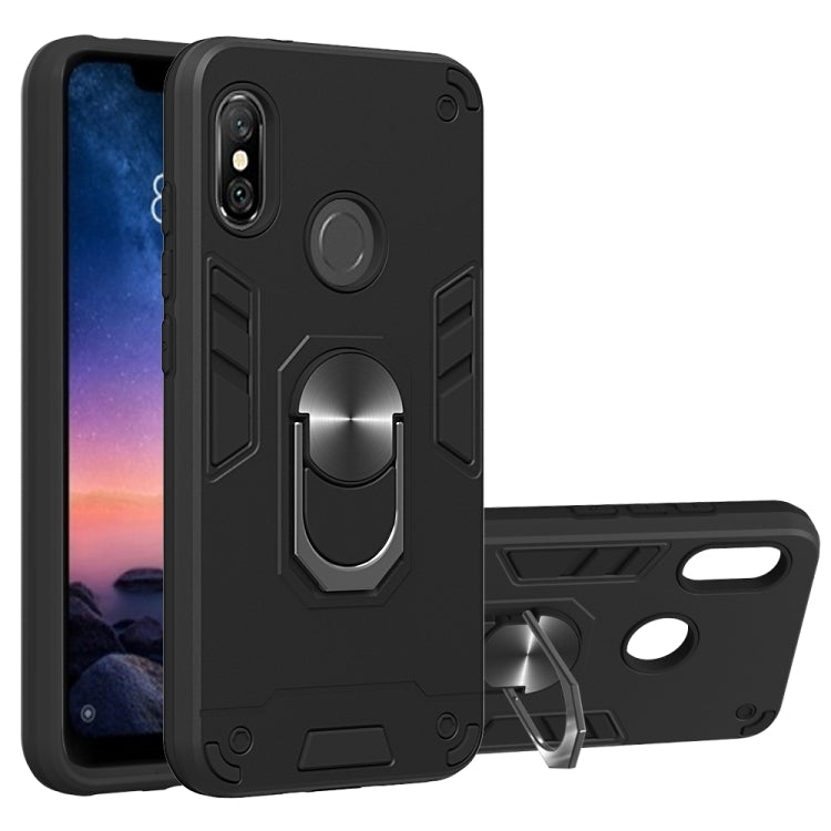 For Xiaomi Rdemi 6 Pro / Mi A2 Lite 2 in 1 Armour Series PC + TPU Protective Case with Ring Holder