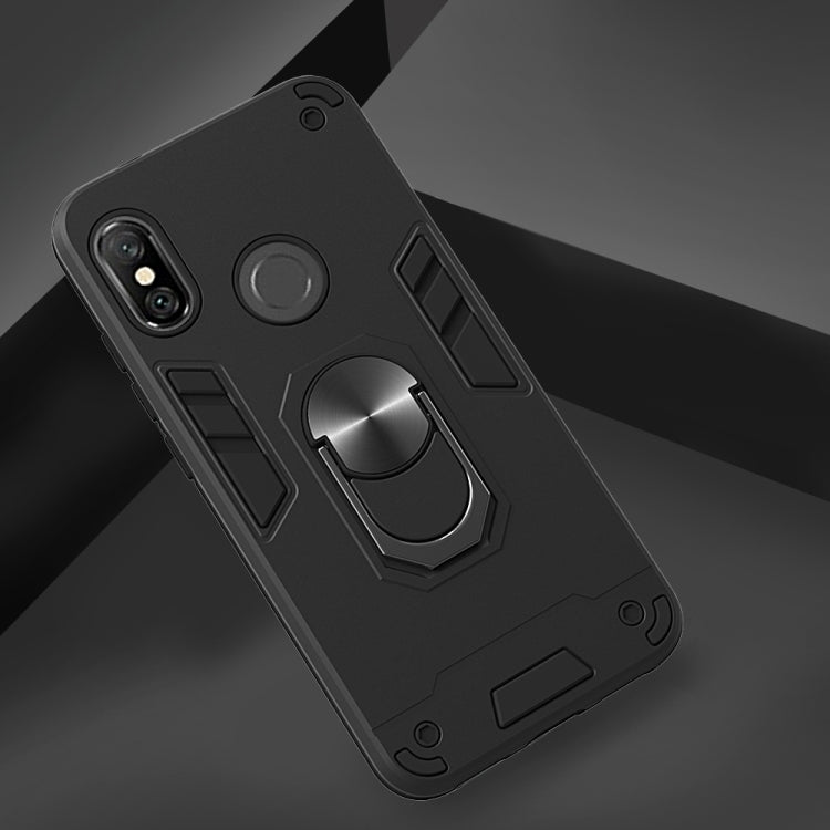 For Xiaomi Rdemi 6 Pro / Mi A2 Lite 2 in 1 Armour Series PC + TPU Protective Case with Ring Holder