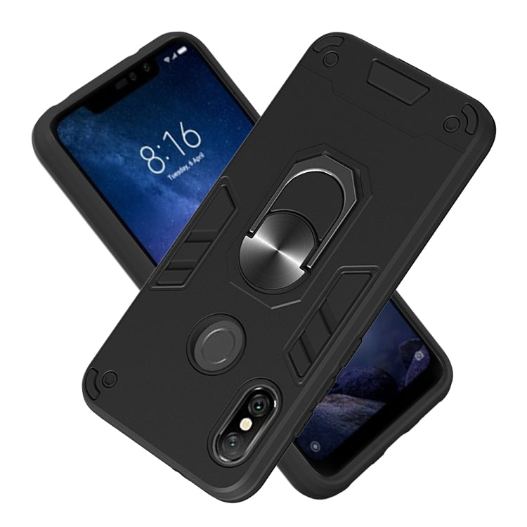 For Xiaomi Rdemi 6 Pro / Mi A2 Lite 2 in 1 Armour Series PC + TPU Protective Case with Ring Holder
