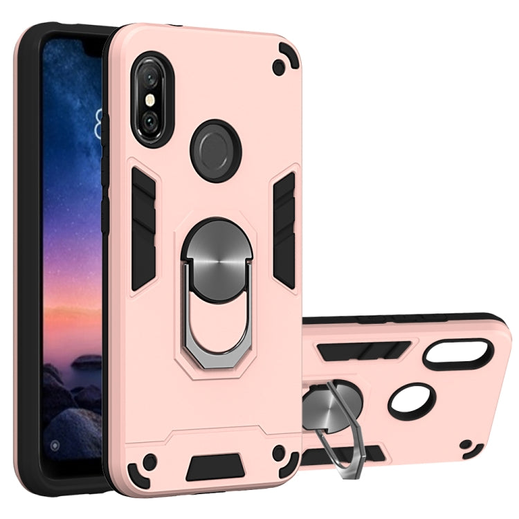 For Xiaomi Rdemi 6 Pro / Mi A2 Lite 2 in 1 Armour Series PC + TPU Protective Case with Ring Holder