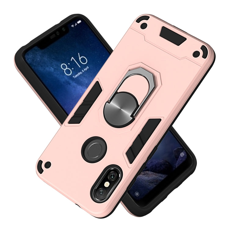 For Xiaomi Rdemi 6 Pro / Mi A2 Lite 2 in 1 Armour Series PC + TPU Protective Case with Ring Holder