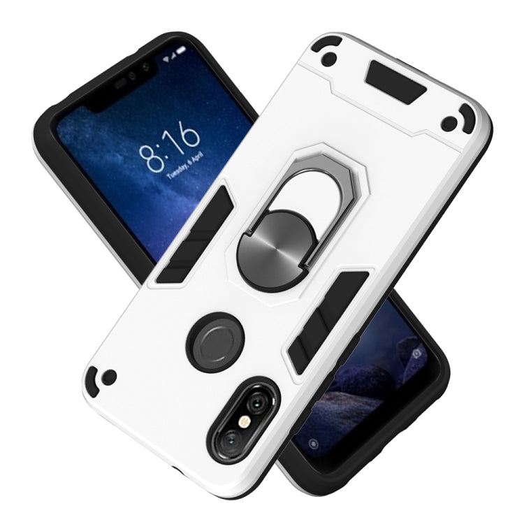 For Xiaomi Rdemi 6 Pro / Mi A2 Lite 2 in 1 Armour Series PC + TPU Protective Case with Ring Holder