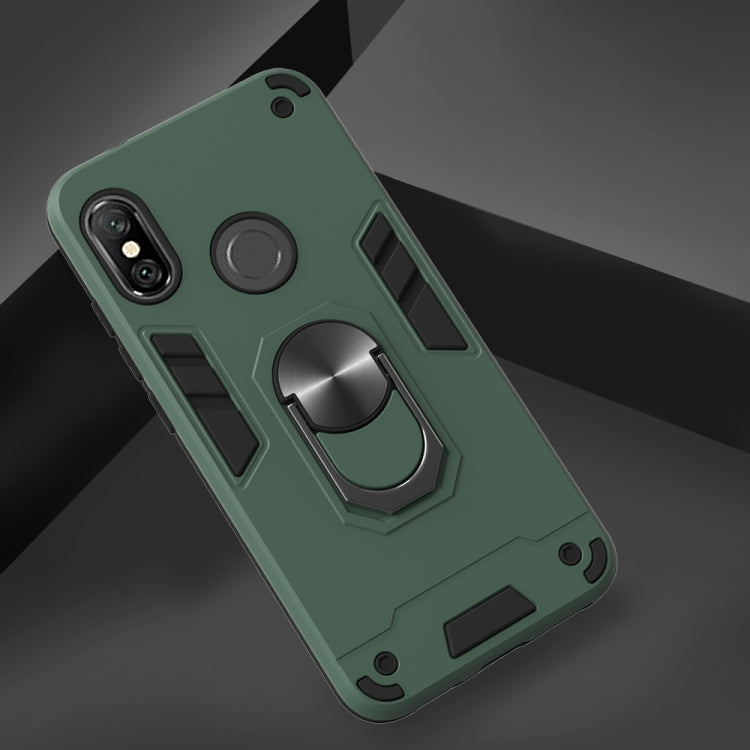 For Xiaomi Rdemi 6 Pro / Mi A2 Lite 2 in 1 Armour Series PC + TPU Protective Case with Ring Holder