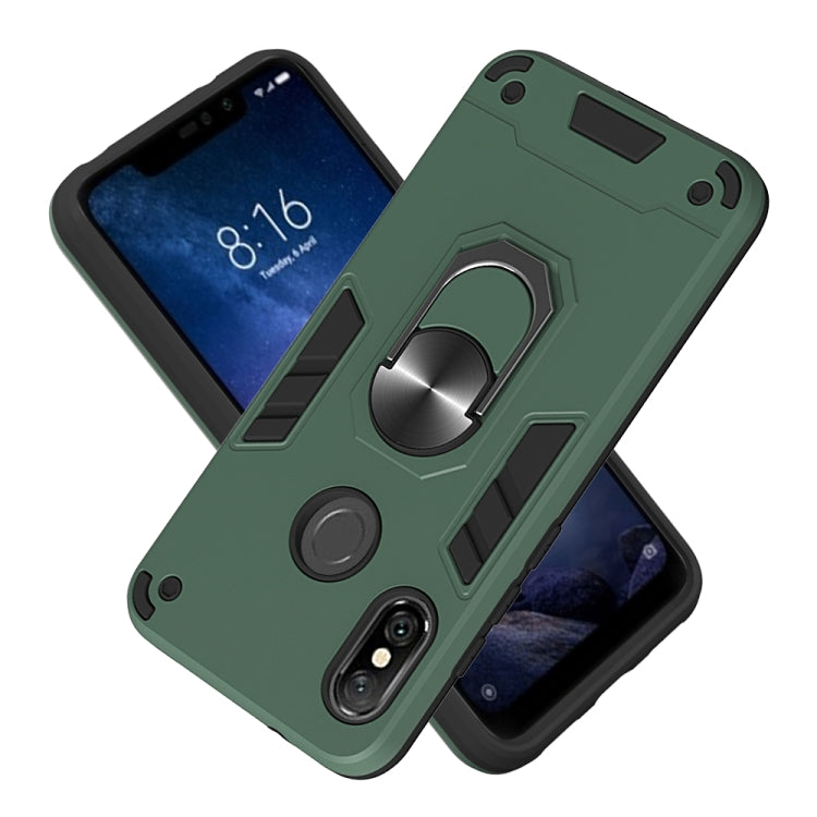 For Xiaomi Rdemi 6 Pro / Mi A2 Lite 2 in 1 Armour Series PC + TPU Protective Case with Ring Holder