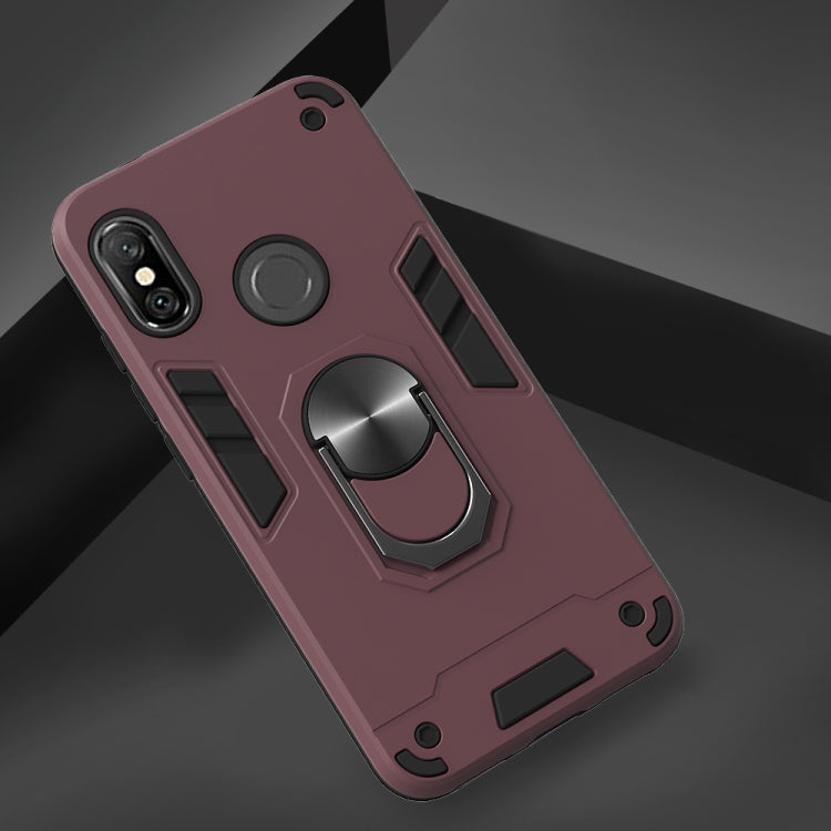 For Xiaomi Rdemi 6 Pro / Mi A2 Lite 2 in 1 Armour Series PC + TPU Protective Case with Ring Holder