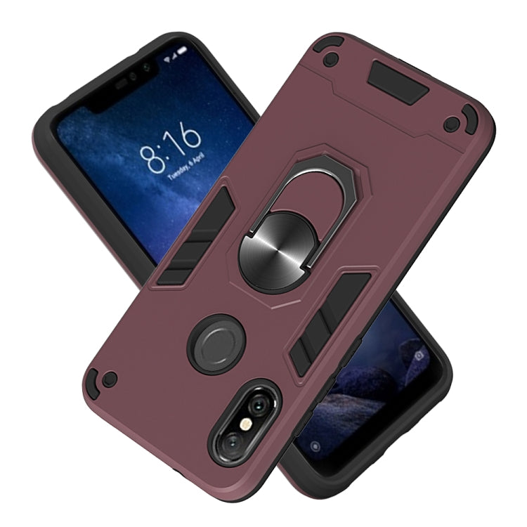 For Xiaomi Rdemi 6 Pro / Mi A2 Lite 2 in 1 Armour Series PC + TPU Protective Case with Ring Holder
