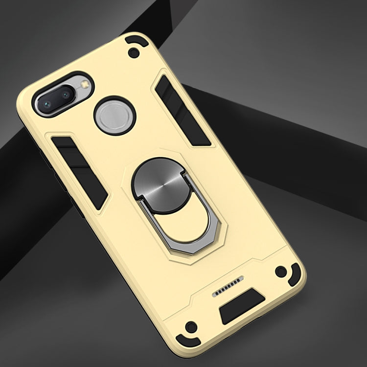 For Xiaomi Redmi 6 (Perforated) 2 in 1 Armour Series PC + TPU Protective Case with Ring Holder