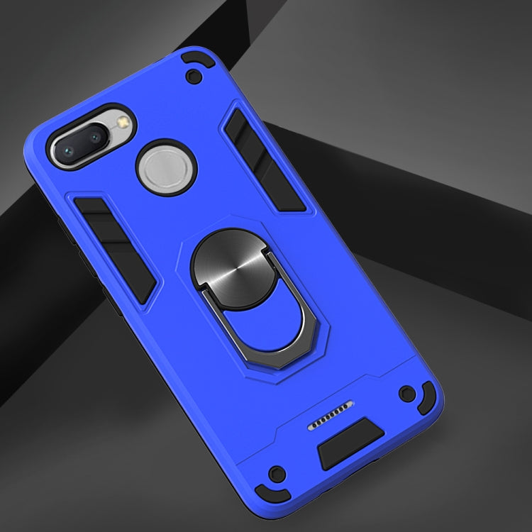 For Xiaomi Redmi 6 (Perforated) 2 in 1 Armour Series PC + TPU Protective Case with Ring Holder
