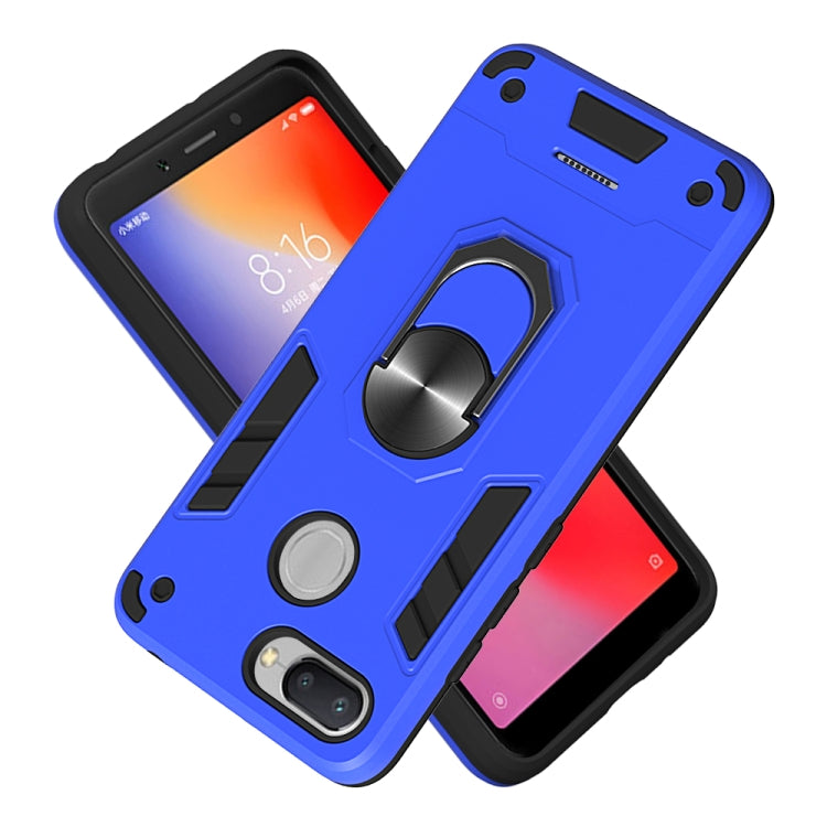 For Xiaomi Redmi 6 (Perforated) 2 in 1 Armour Series PC + TPU Protective Case with Ring Holder