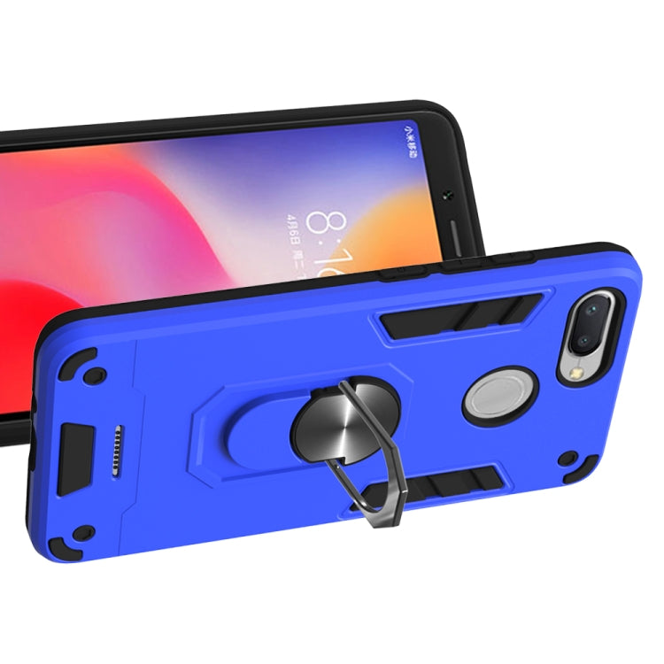 For Xiaomi Redmi 6 (Perforated) 2 in 1 Armour Series PC + TPU Protective Case with Ring Holder