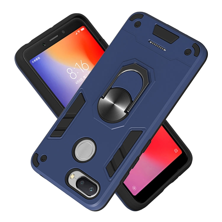 For Xiaomi Redmi 6 (Perforated) 2 in 1 Armour Series PC + TPU Protective Case with Ring Holder