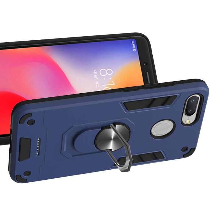 For Xiaomi Redmi 6 (Perforated) 2 in 1 Armour Series PC + TPU Protective Case with Ring Holder