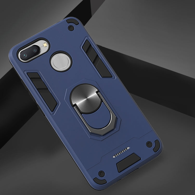For Xiaomi Redmi 6 (Perforated) 2 in 1 Armour Series PC + TPU Protective Case with Ring Holder