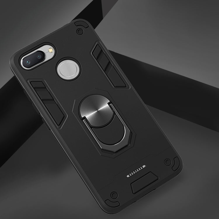For Xiaomi Redmi 6 (Perforated) 2 in 1 Armour Series PC + TPU Protective Case with Ring Holder