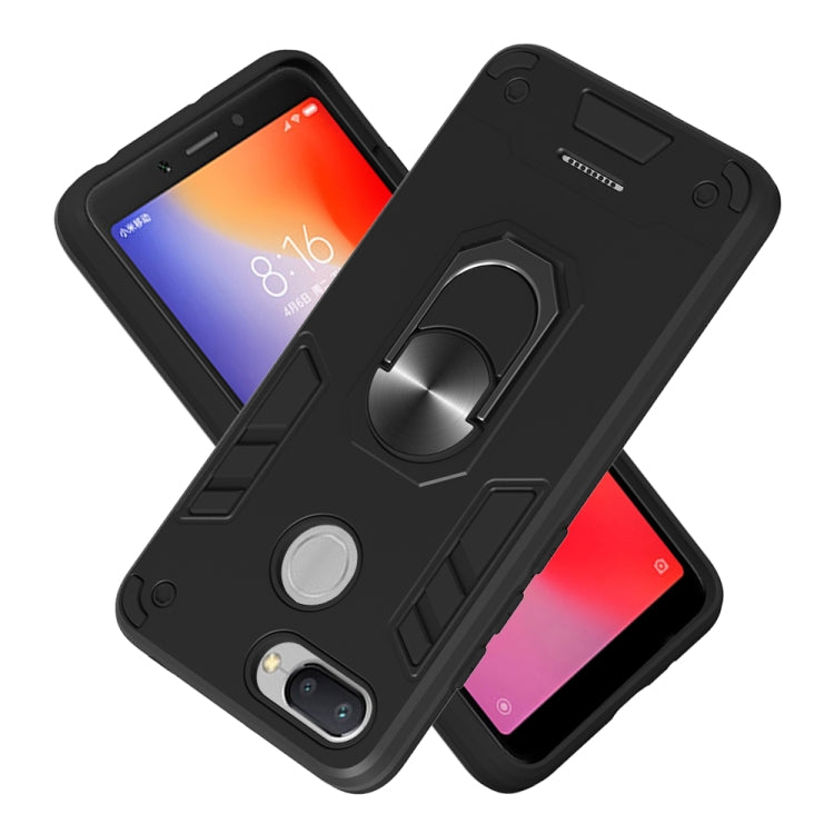 For Xiaomi Redmi 6 (Perforated) 2 in 1 Armour Series PC + TPU Protective Case with Ring Holder