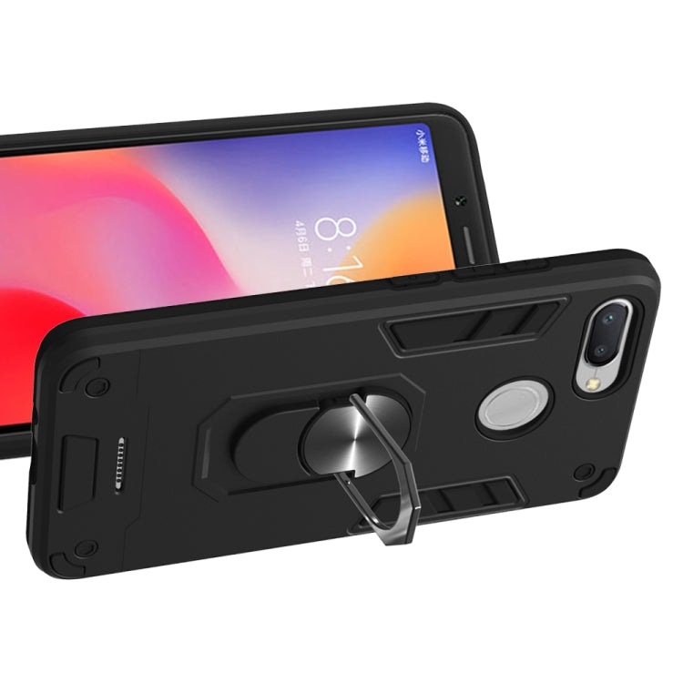 For Xiaomi Redmi 6 (Perforated) 2 in 1 Armour Series PC + TPU Protective Case with Ring Holder