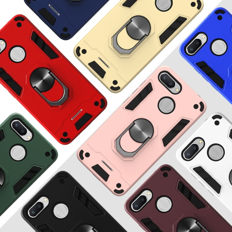 For Xiaomi Redmi 6 (Perforated) 2 in 1 Armour Series PC + TPU Protective Case with Ring Holder
