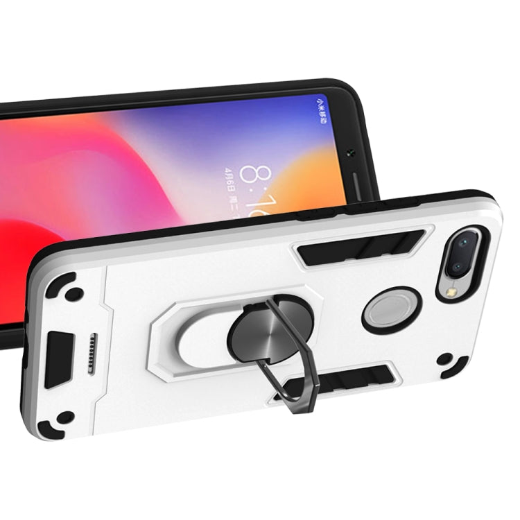 For Xiaomi Redmi 6 (Perforated) 2 in 1 Armour Series PC + TPU Protective Case with Ring Holder