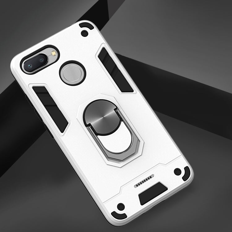 For Xiaomi Redmi 6 (Perforated) 2 in 1 Armour Series PC + TPU Protective Case with Ring Holder