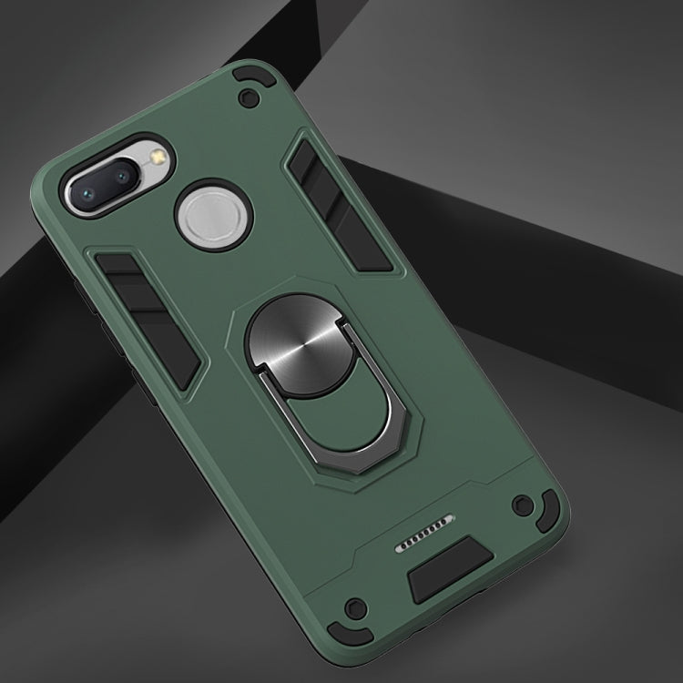 For Xiaomi Redmi 6 (Perforated) 2 in 1 Armour Series PC + TPU Protective Case with Ring Holder