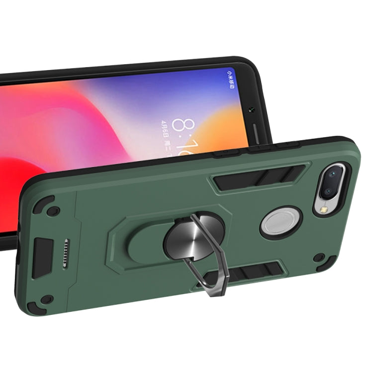 For Xiaomi Redmi 6 (Perforated) 2 in 1 Armour Series PC + TPU Protective Case with Ring Holder