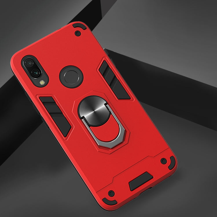 For Xiaomi Redmi 7 / Y3 2 in 1 Armour Series PC + TPU Protective Case with Ring Holder
