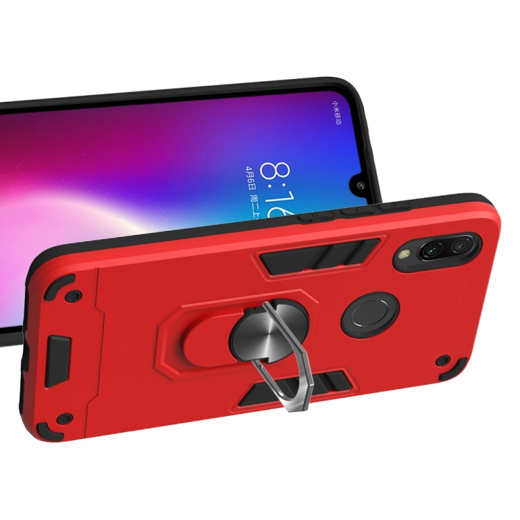 For Xiaomi Redmi 7 / Y3 2 in 1 Armour Series PC + TPU Protective Case with Ring Holder