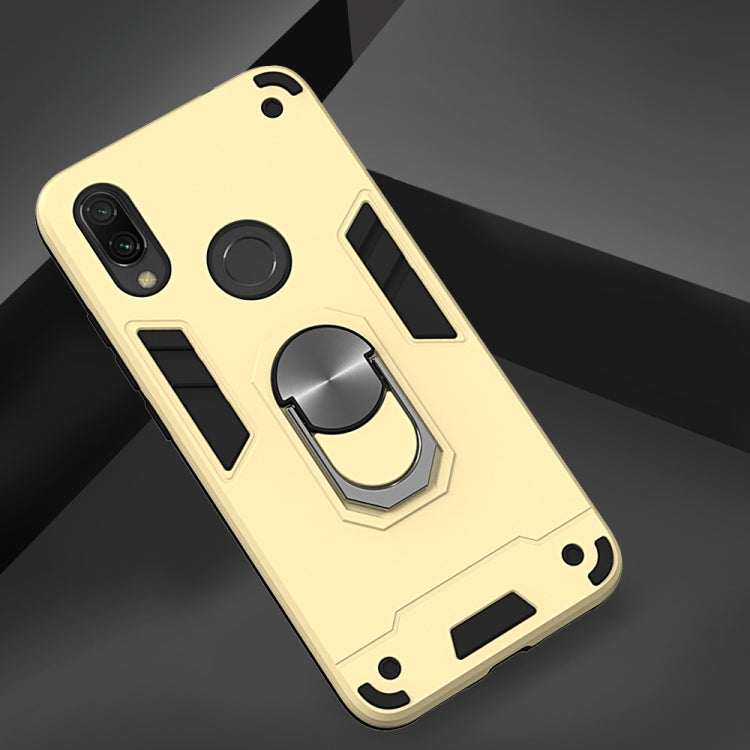 For Xiaomi Redmi 7 / Y3 2 in 1 Armour Series PC + TPU Protective Case with Ring Holder
