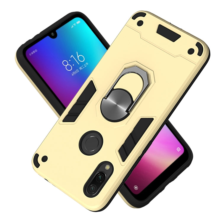 For Xiaomi Redmi 7 / Y3 2 in 1 Armour Series PC + TPU Protective Case with Ring Holder