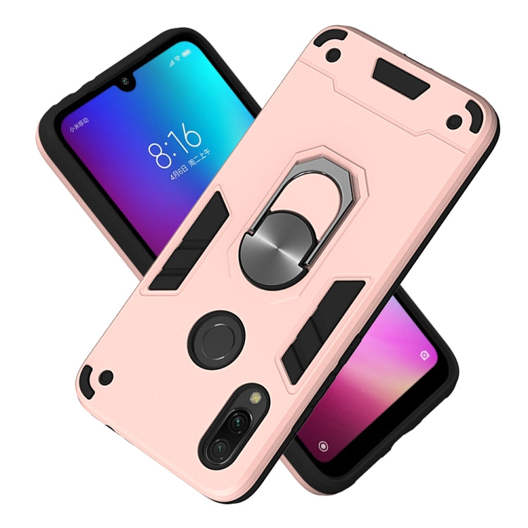 For Xiaomi Redmi 7 / Y3 2 in 1 Armour Series PC + TPU Protective Case with Ring Holder