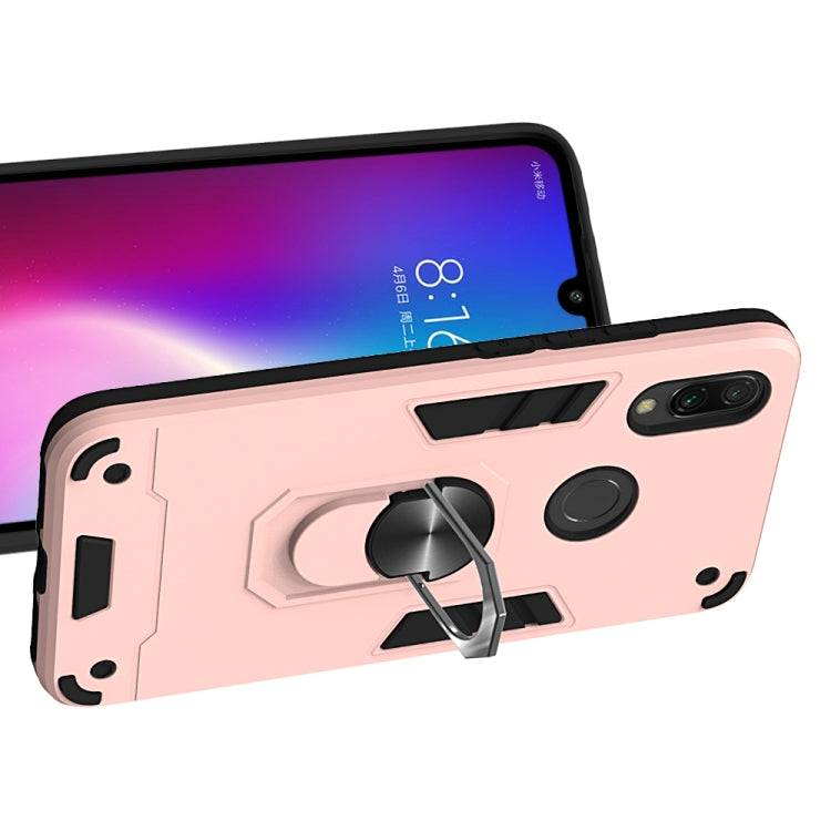For Xiaomi Redmi 7 / Y3 2 in 1 Armour Series PC + TPU Protective Case with Ring Holder