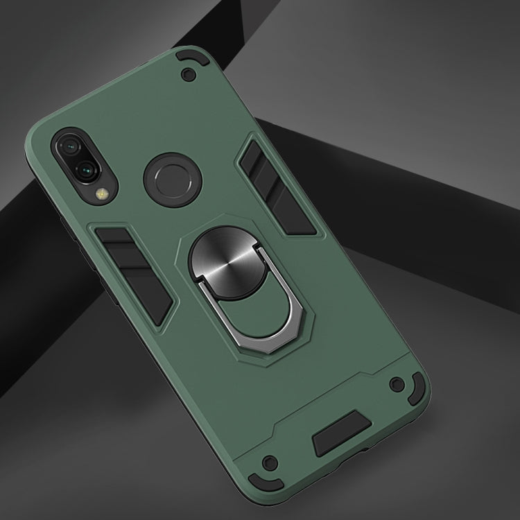 For Xiaomi Redmi 7 / Y3 2 in 1 Armour Series PC + TPU Protective Case with Ring Holder