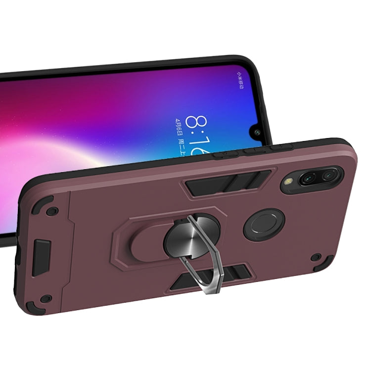 For Xiaomi Redmi 7 / Y3 2 in 1 Armour Series PC + TPU Protective Case with Ring Holder